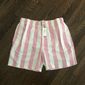 Men’s solid & striped swim trunks